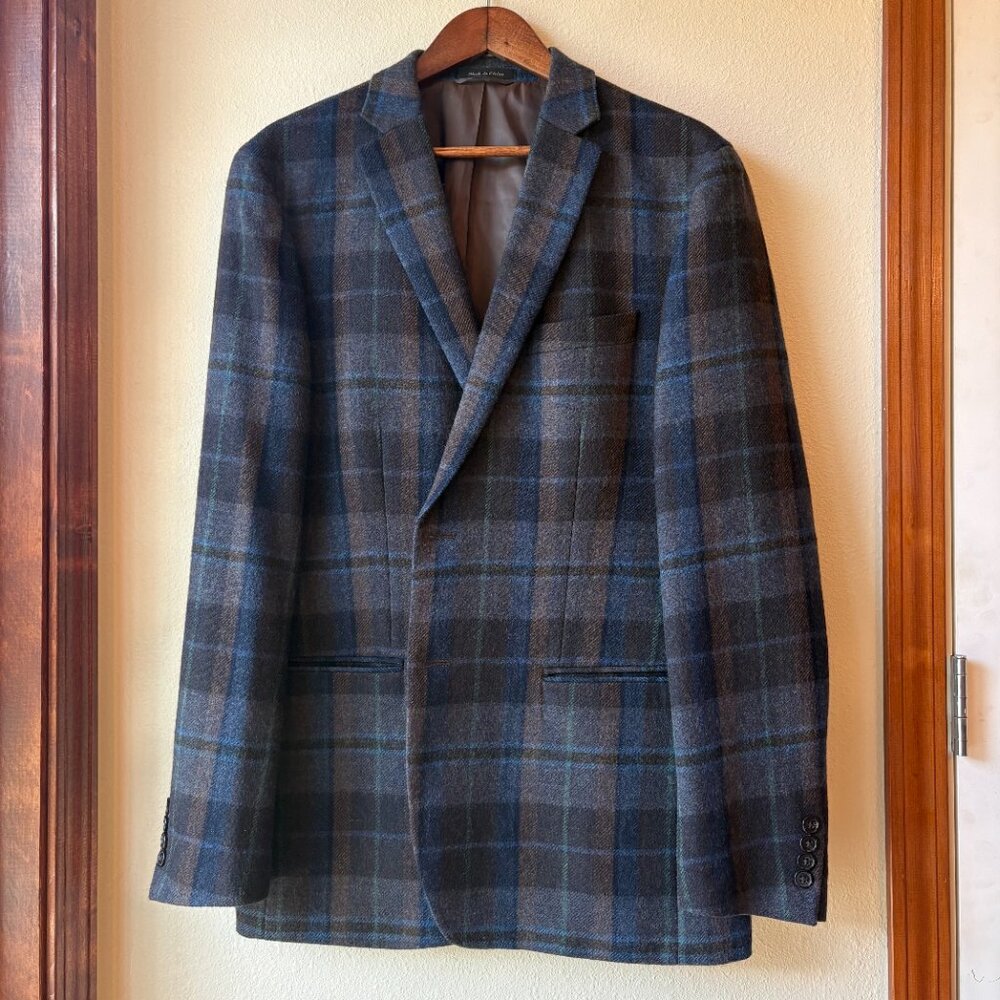 Lauren Ralph Lauren Brown Plaid 100% Wool Sport Coat Pockets Size 44L Old Money - Picture 4 of 10